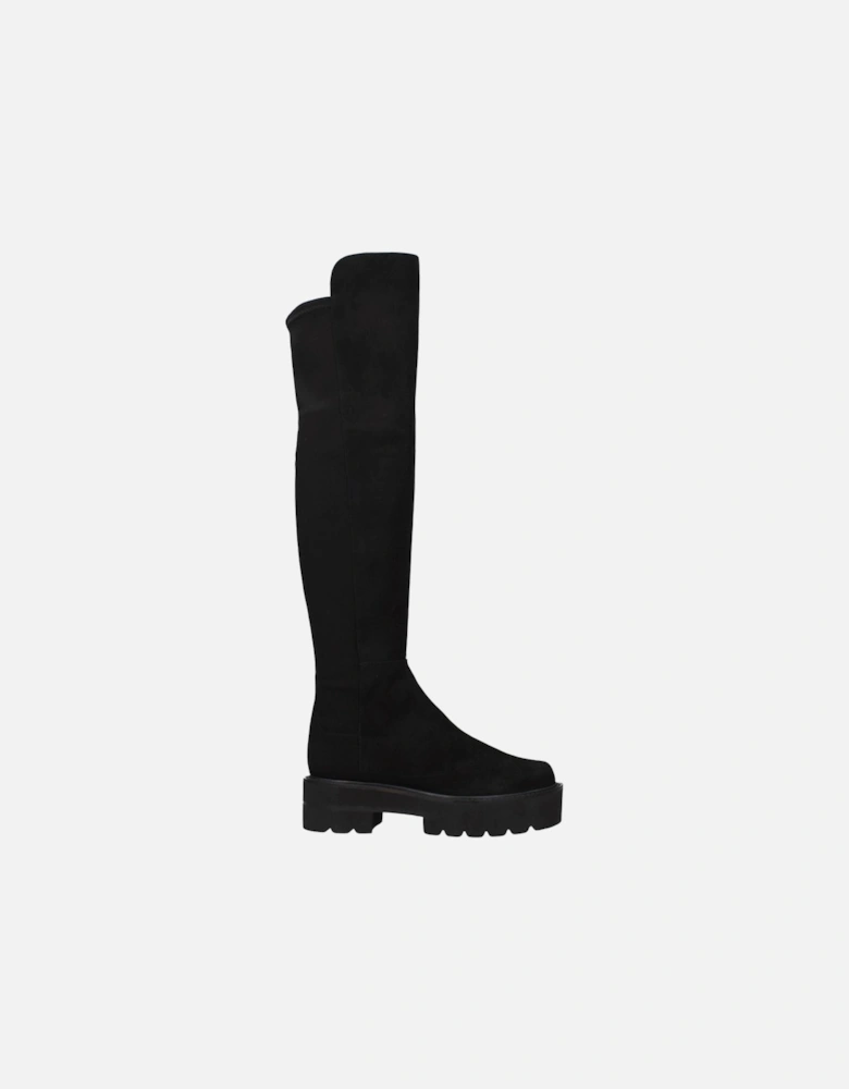 Suede Casual Mid Heel Boots Women - Black