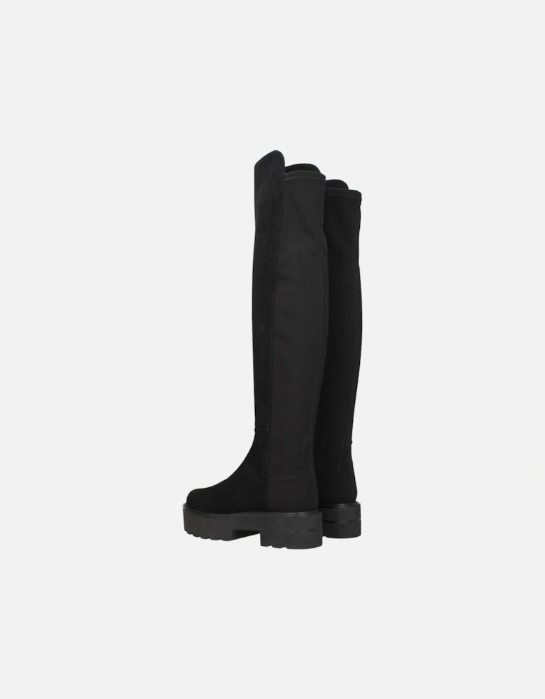 Suede Casual Mid Heel Boots Women - Black