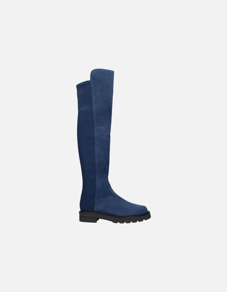 Suede Casual Mid Heel Boots Women - Blue