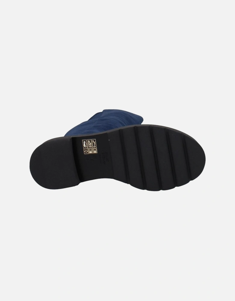 Suede Casual Mid Heel Boots Women - Blue