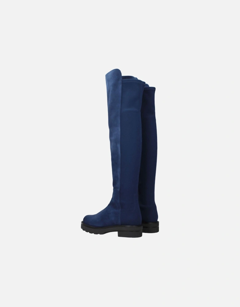 Suede Casual Mid Heel Boots Women - Blue