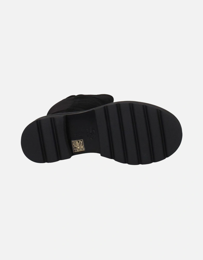 Suede Casual Mid Heel Boots Women - Black