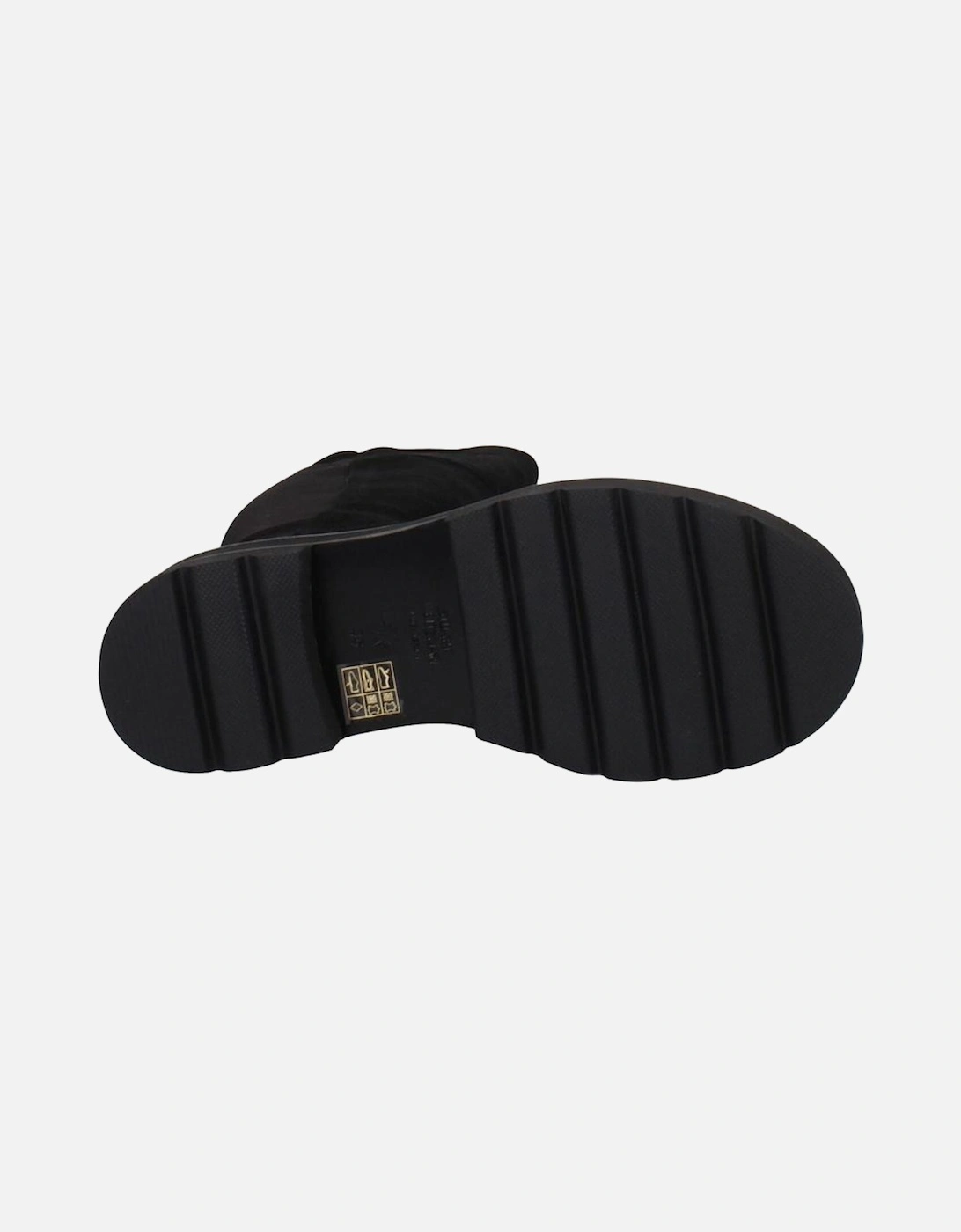 Suede Casual Mid Heel Boots Women - Black