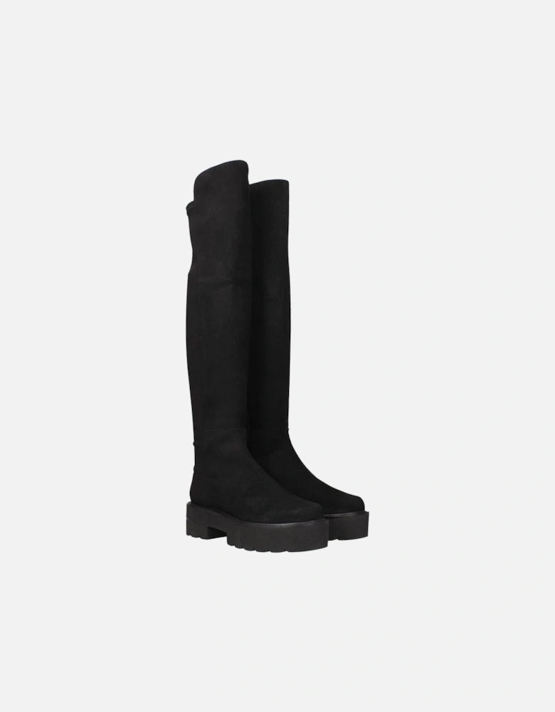 Suede Casual Mid Heel Boots Women - Black