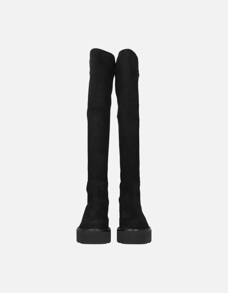 Suede Casual Mid Heel Boots Women - Black