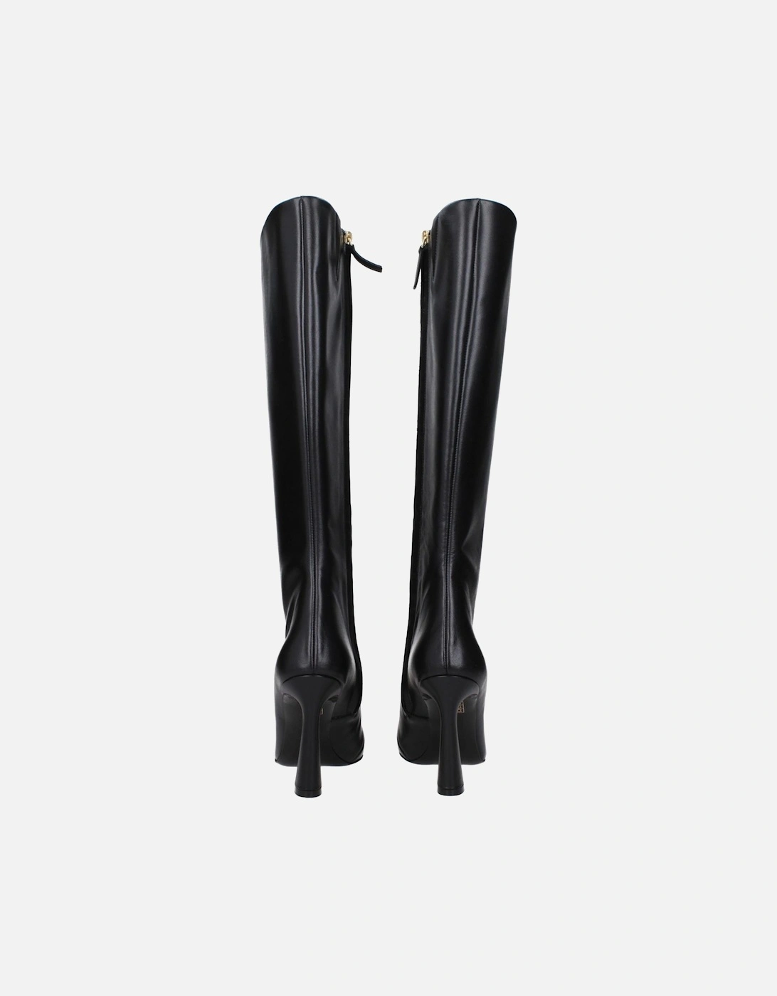 Leather Boots with High Heel and Zip Closure Women - Black