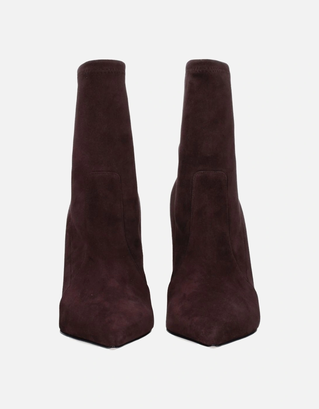Suede Pointy Toe High Heel Ankle Boots Women - Brown