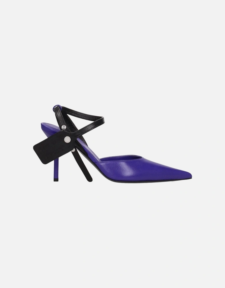 High Heel Pointy Toe Leather Sandals Women - Purple