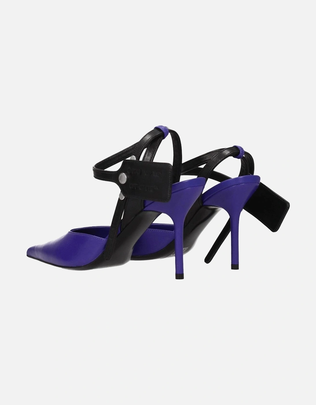 High Heel Pointy Toe Leather Sandals Women - Purple