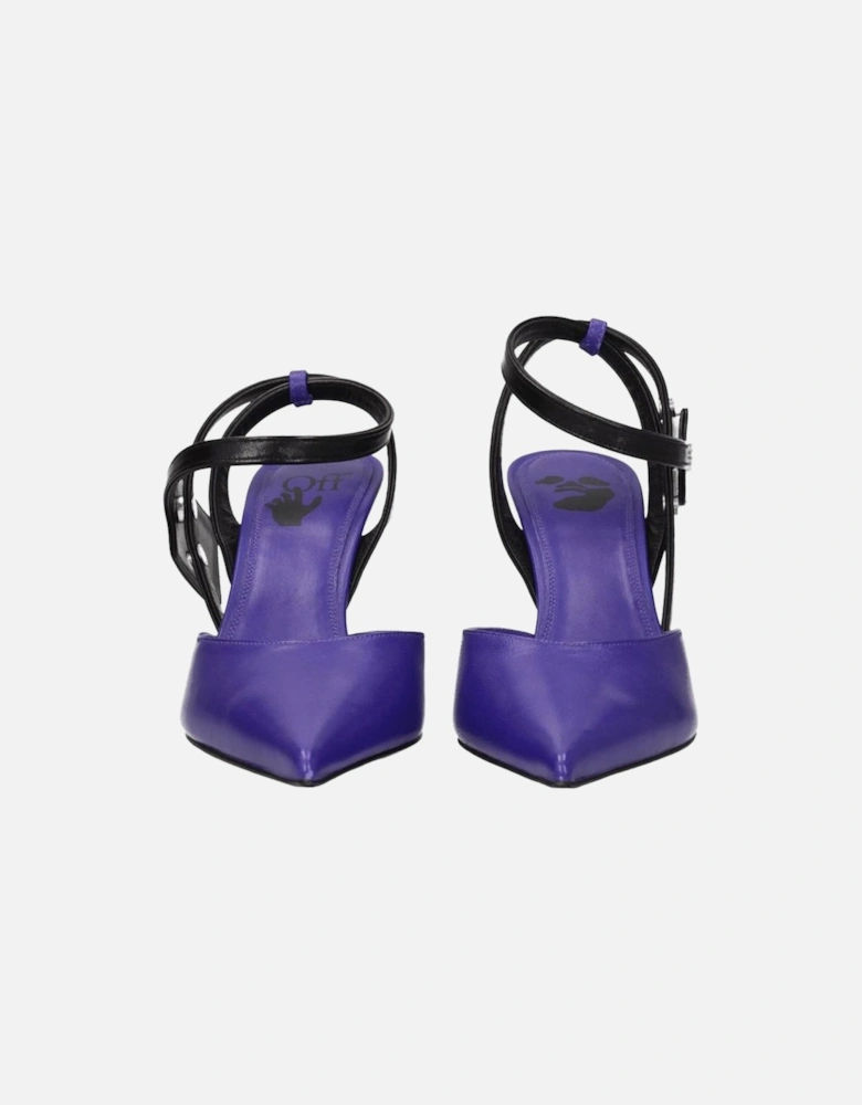High Heel Pointy Toe Leather Sandals Women - Purple