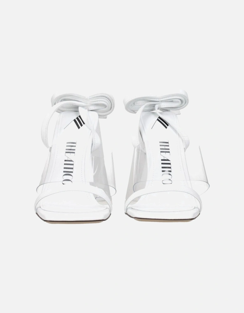 High Heel Leather Open Toe Sandals Women - White