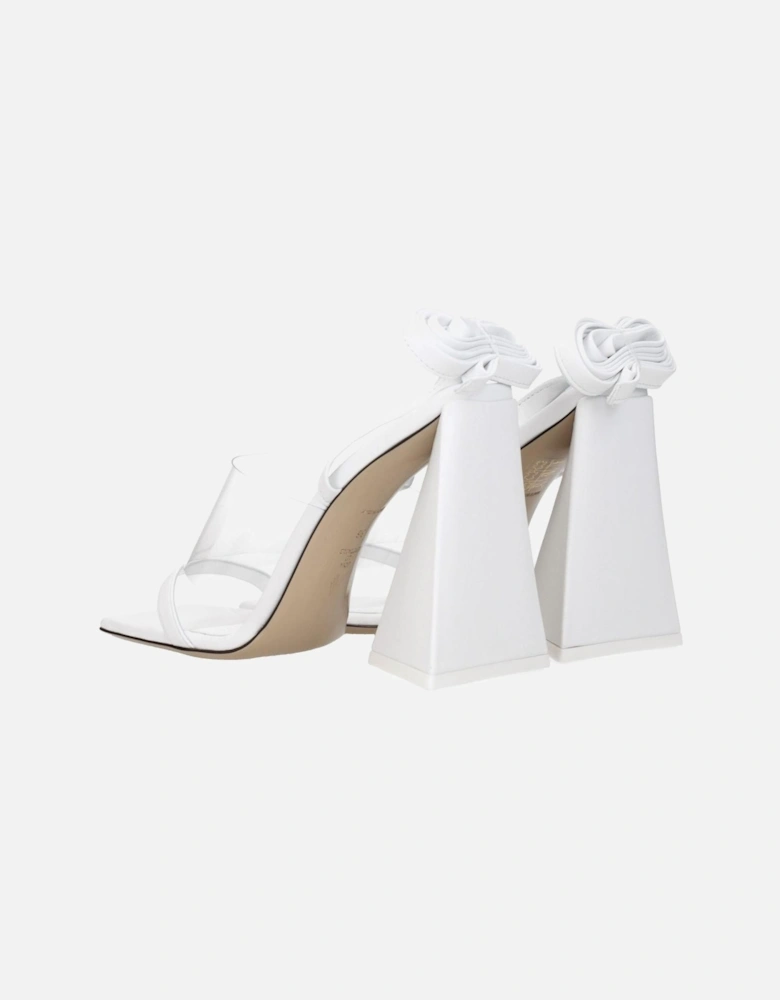 High Heel Leather Open Toe Sandals Women - White