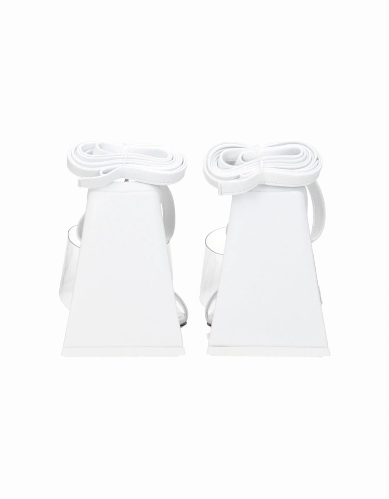 High Heel Leather Open Toe Sandals Women - White
