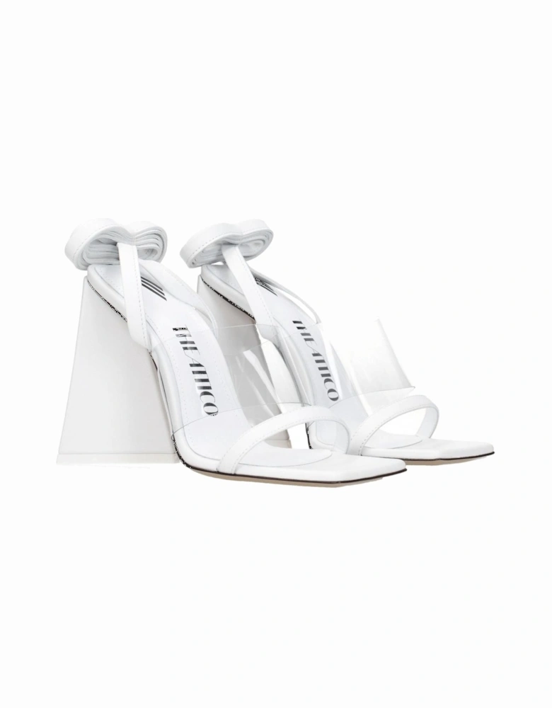 High Heel Leather Open Toe Sandals Women - White