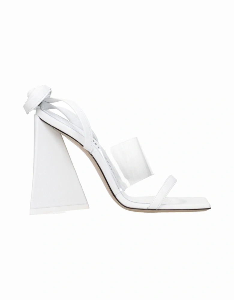 High Heel Leather Open Toe Sandals Women - White