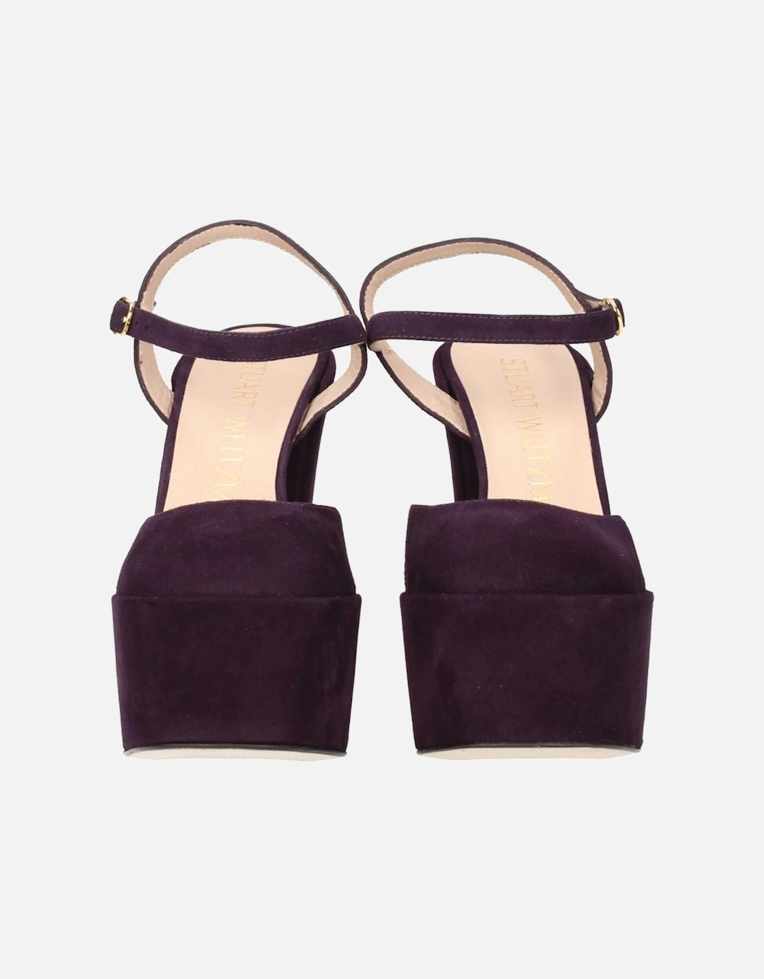 High Heel Suede Sandals with Buckle Closure Women - Purple