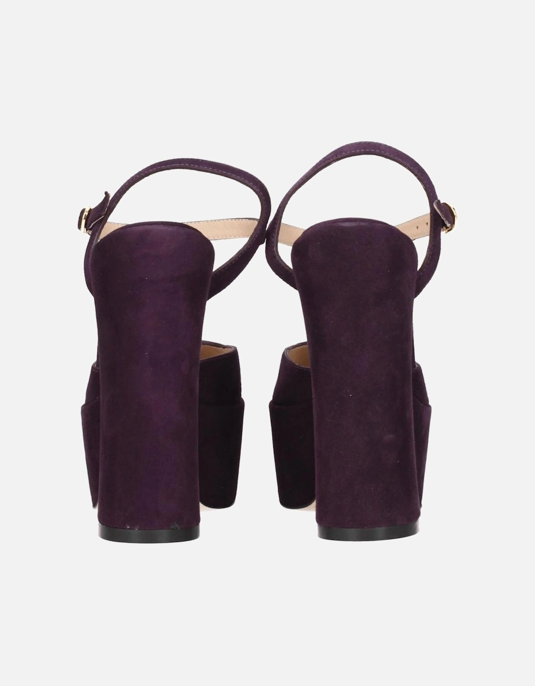 High Heel Suede Sandals with Buckle Closure Women - Purple