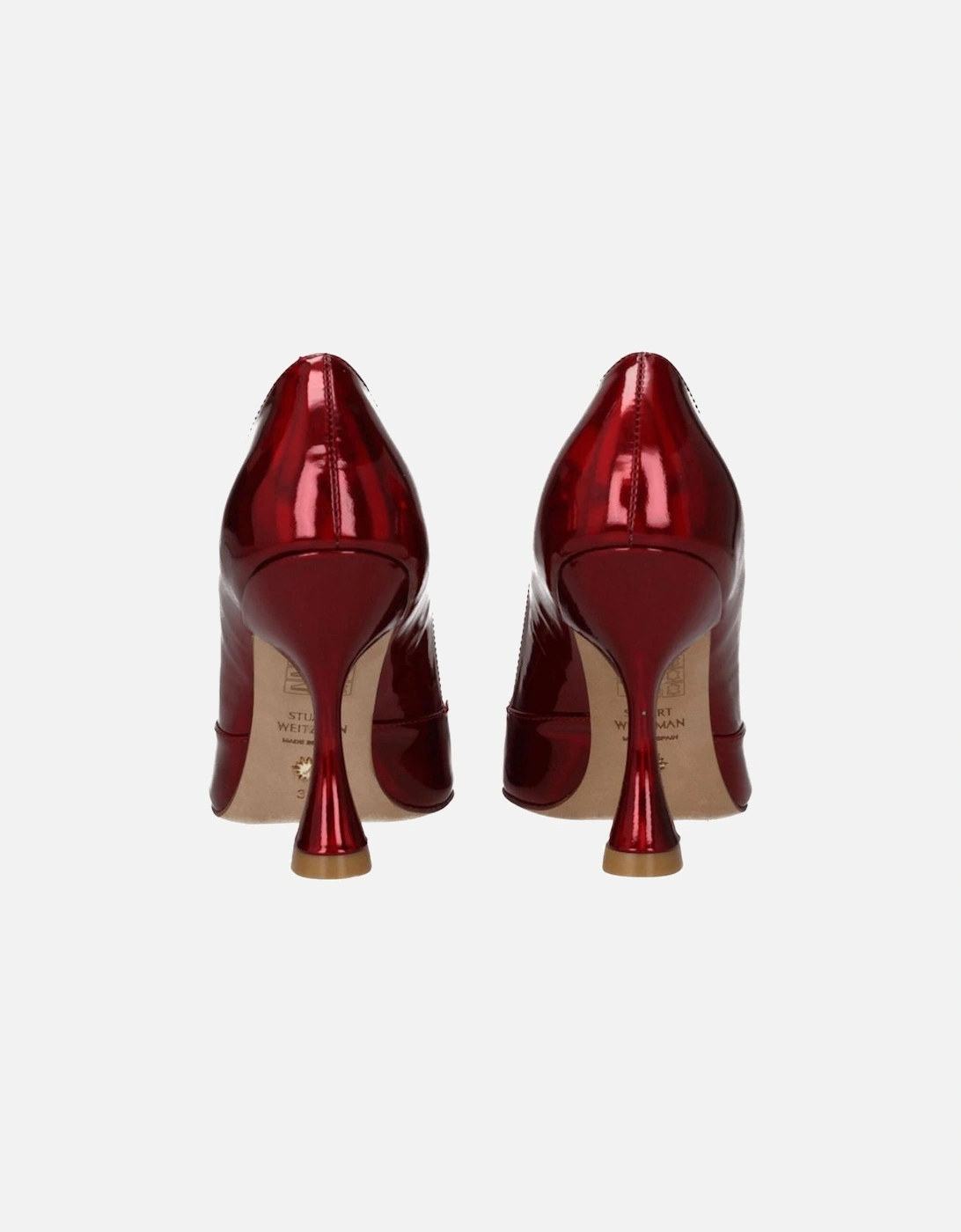 High Heel Pointy Toe Patent Leather Pumps Women - Red Brooches