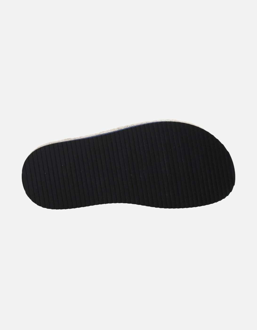 Side Logo Fabric Slippers with Rubber Sole Women - Blue Sandals
