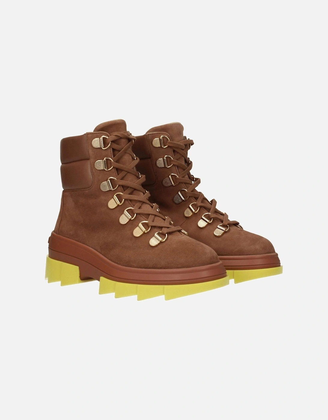 Suede Ankle Boots with Mid Heels Women - Brown