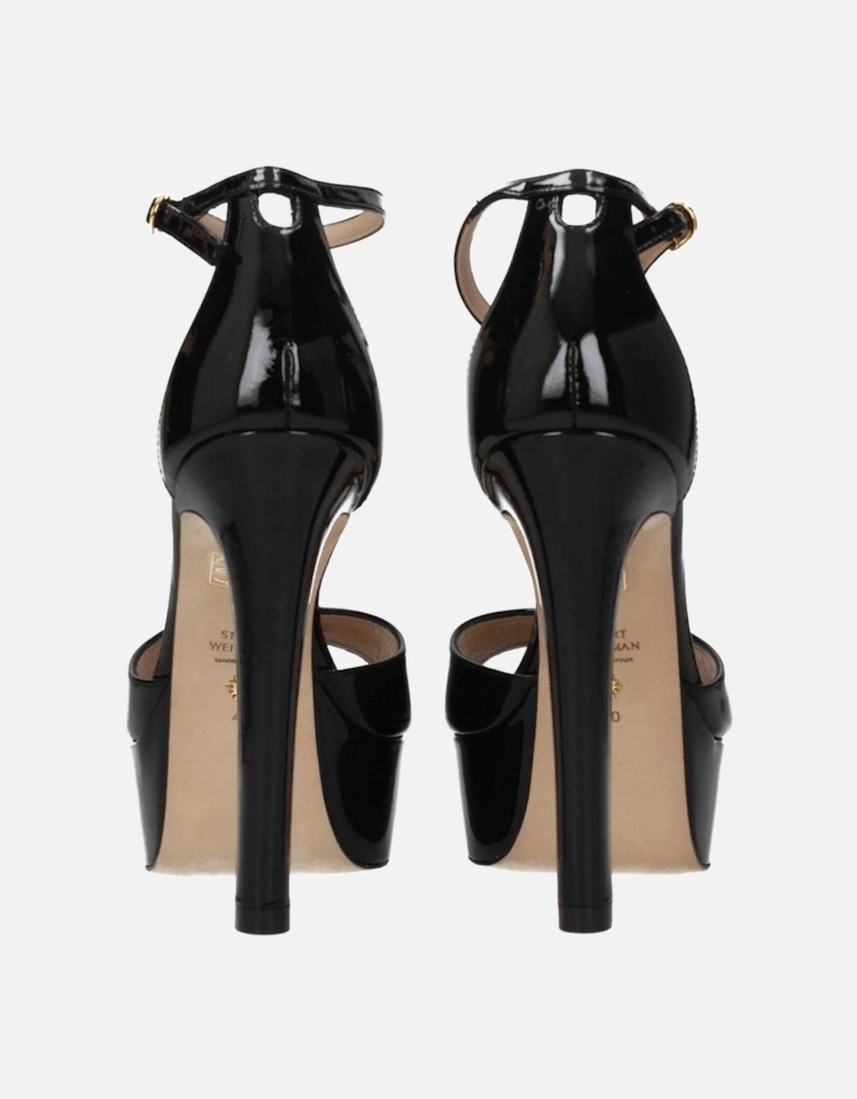 High Heel Patent Leather Open Toe Sandals Women - Black