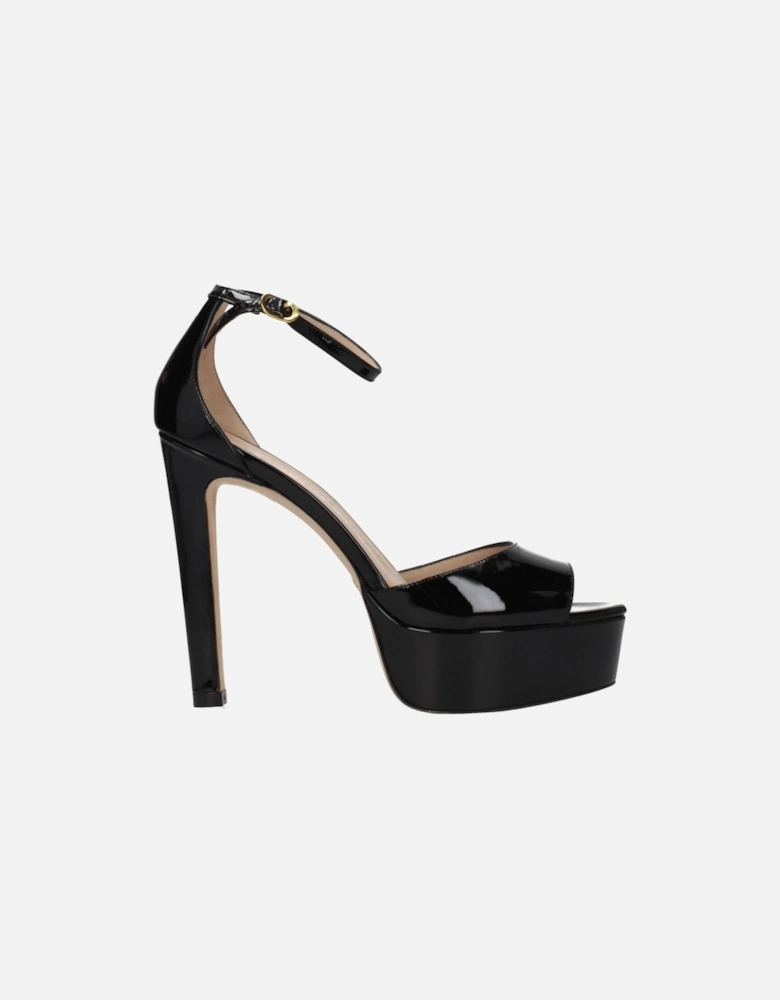High Heel Patent Leather Open Toe Sandals Women - Black