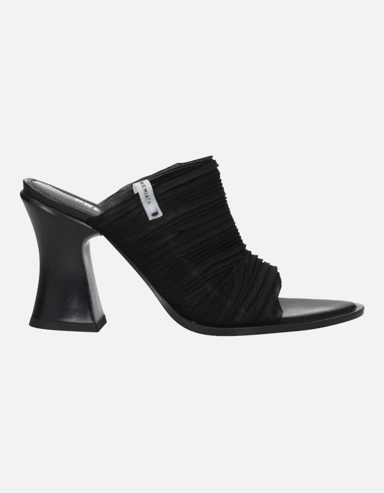 High Heel Open Toe Leather Sandals Women - Black