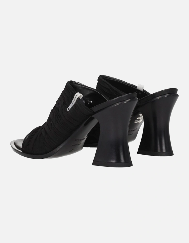 High Heel Open Toe Leather Sandals Women - Black