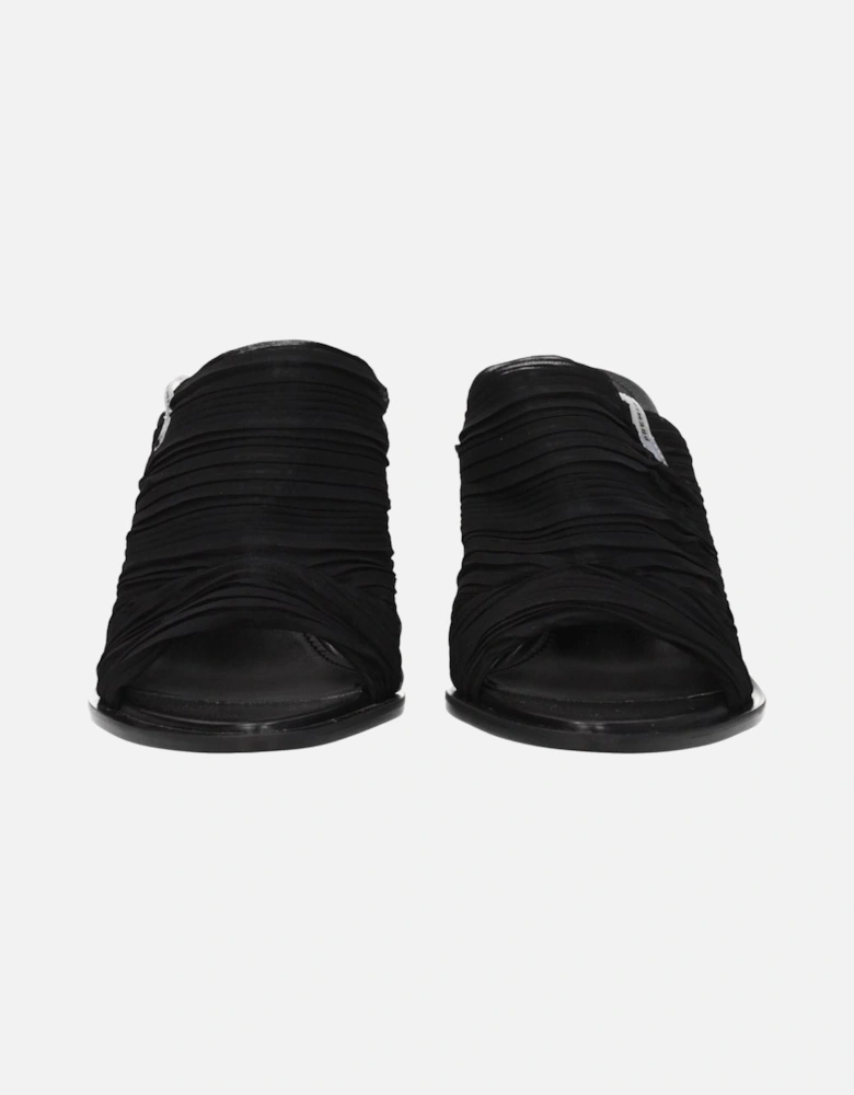 High Heel Open Toe Leather Sandals Women - Black