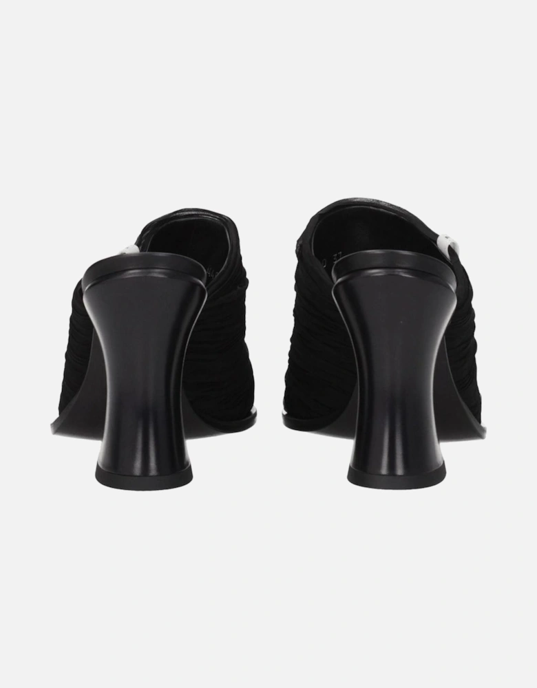 High Heel Open Toe Leather Sandals Women - Black