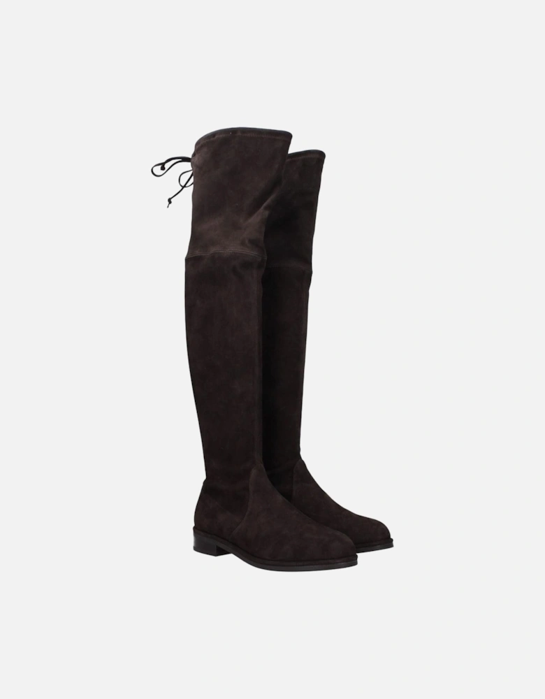 Suede Self-Tie Casual Boots with Round Toe Women - Brown
