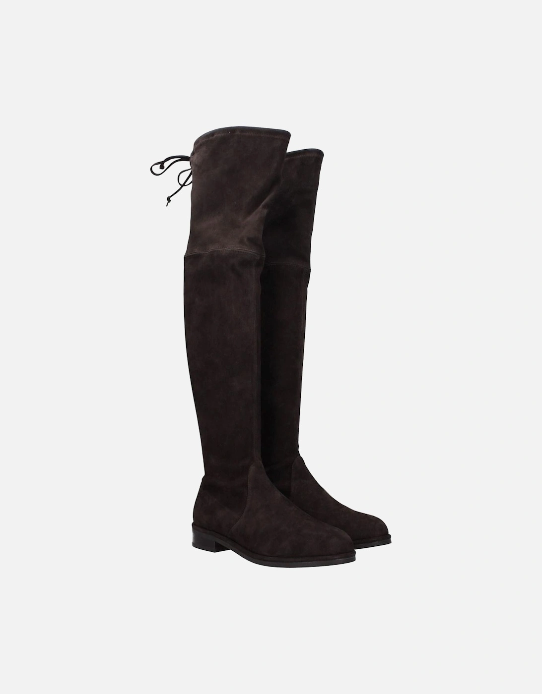 Suede Self-Tie Casual Boots with Round Toe Women - Brown