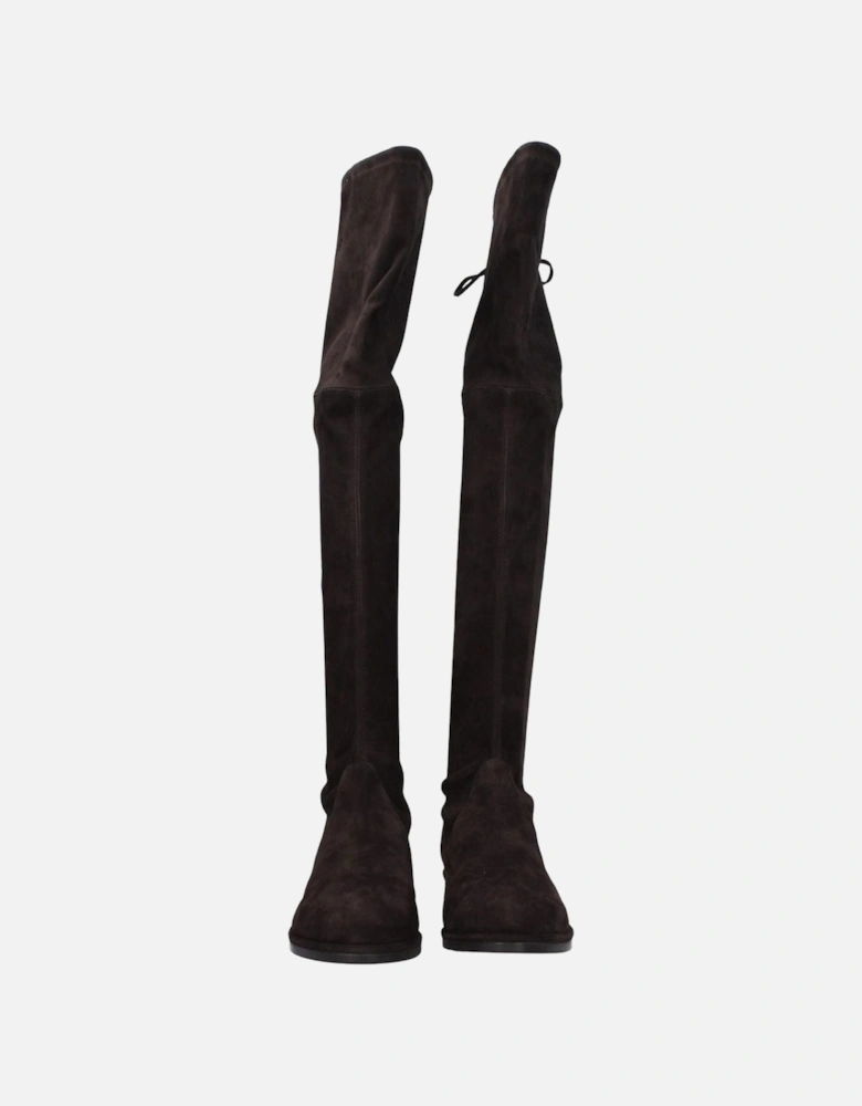 Suede Self-Tie Casual Boots with Round Toe Women - Brown