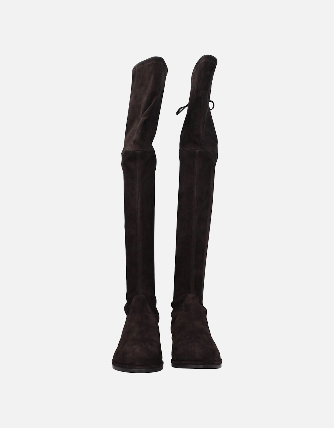 Suede Self-Tie Casual Boots with Round Toe Women - Brown
