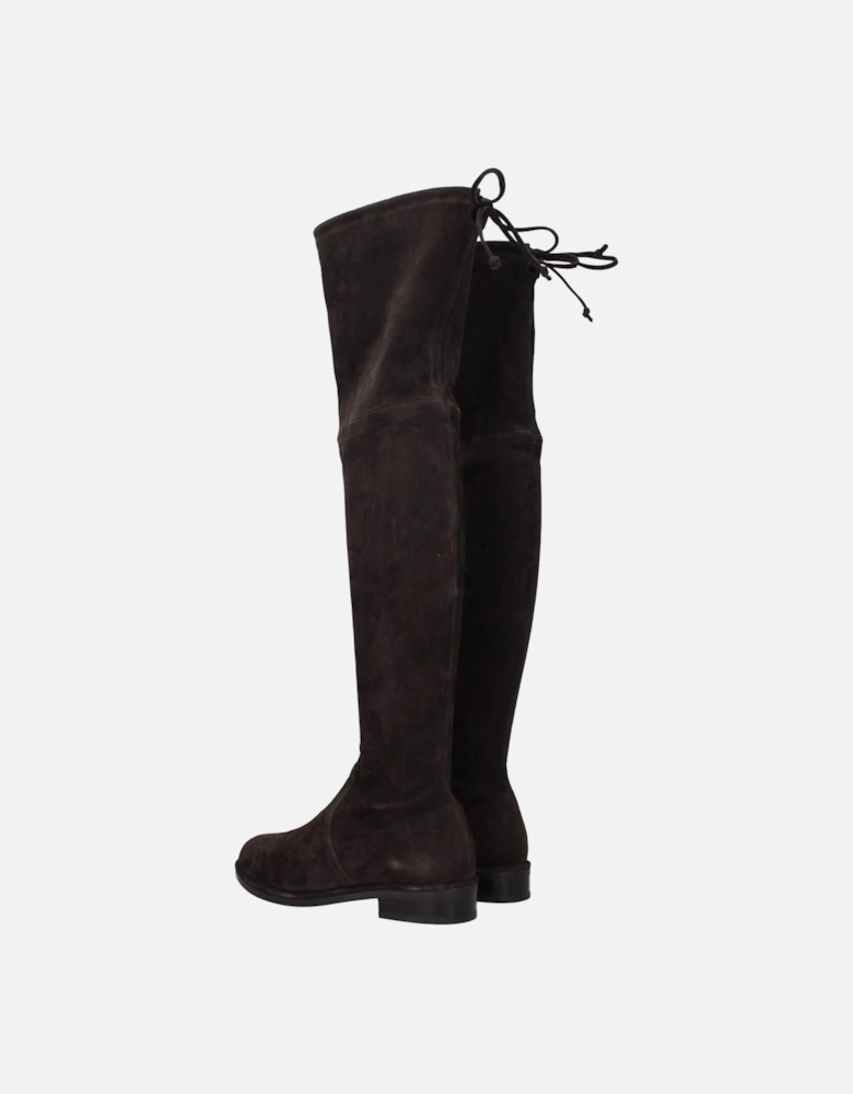 Suede Self-Tie Casual Boots with Round Toe Women - Brown