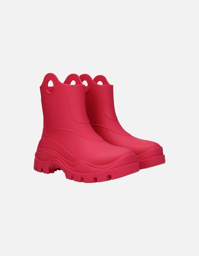 Rubber Ankle Boots with Side and Back Logo Women - Pink