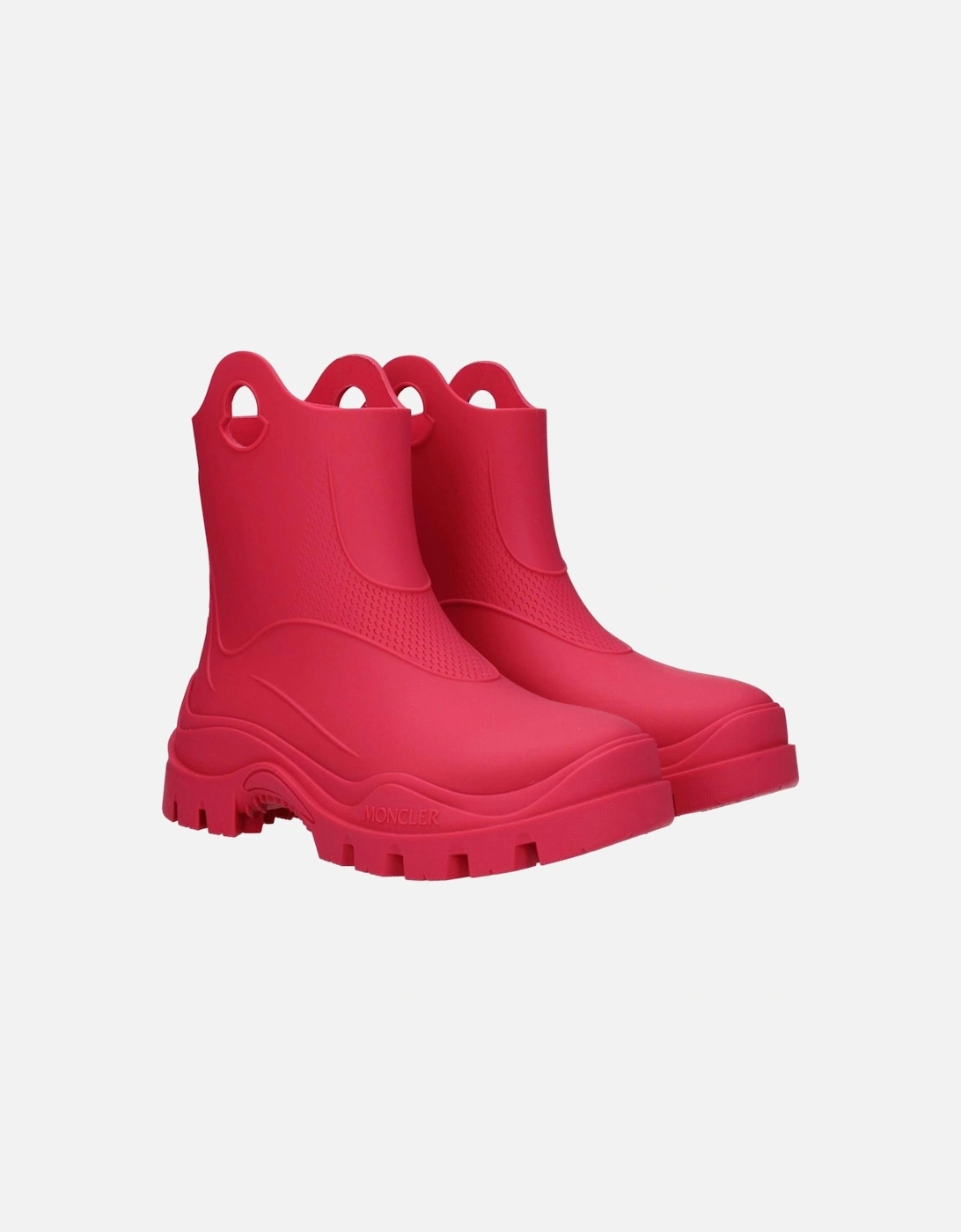 Rubber Ankle Boots with Side and Back Logo Women - Pink