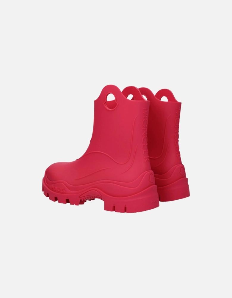 Rubber Ankle Boots with Side and Back Logo Women - Pink