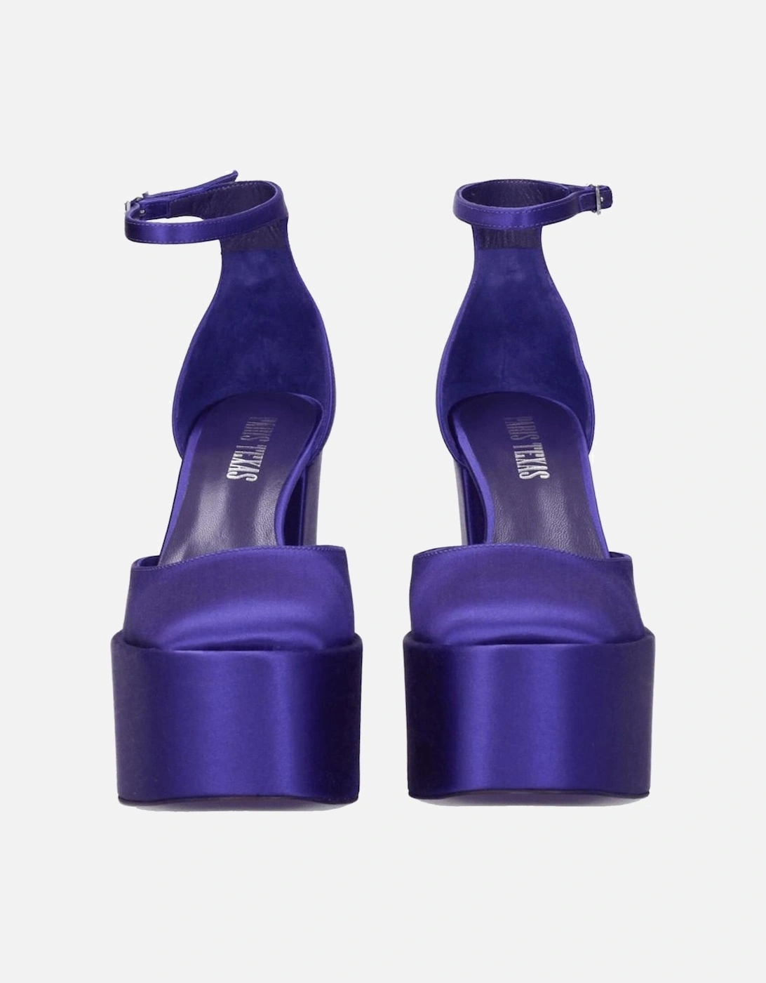 High Heel Satin Sandals with Buckle Closure Women - Purple