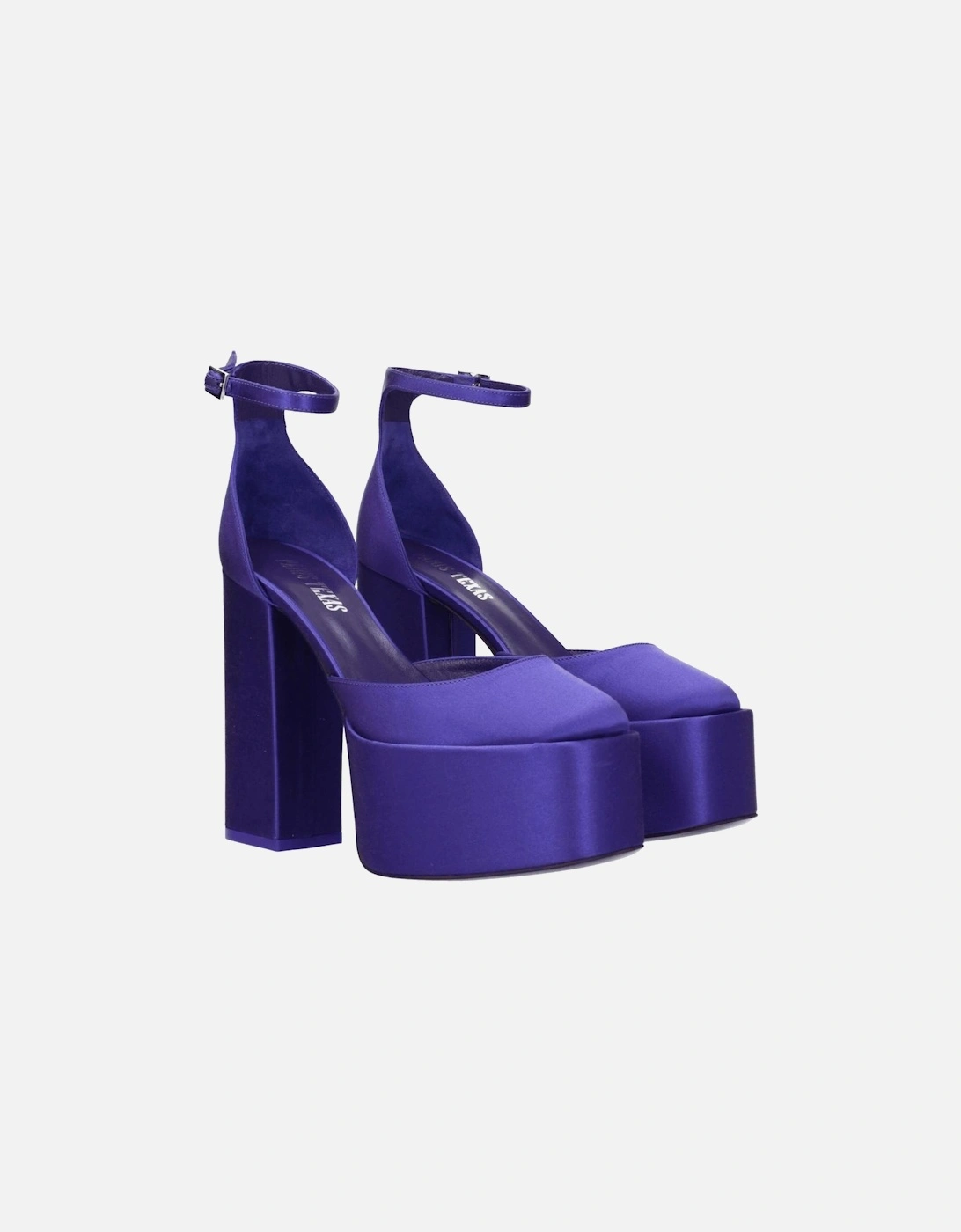 High Heel Satin Sandals with Buckle Closure Women - Purple