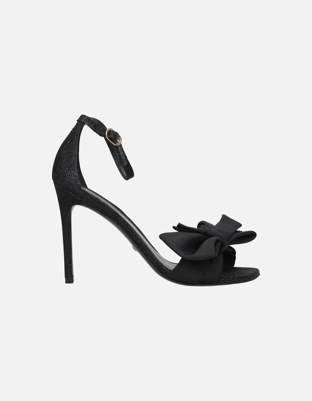 Satin Fabric Buckle Closure High Heel Sandals Women - Black, 6 of 5