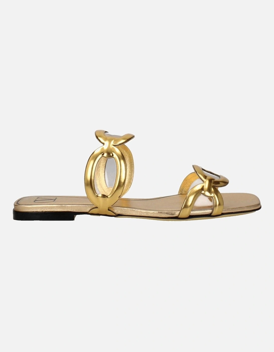 Gold Leather Open Toe Slippers Women Sandals, 5 of 4