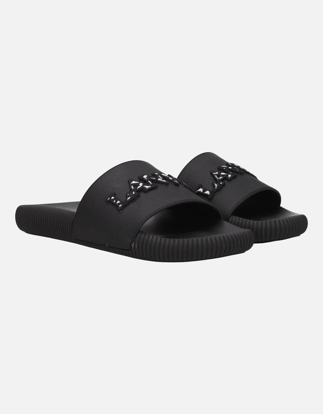 Front Logo Rubber Slippers and Clogs Women - Black Sandals