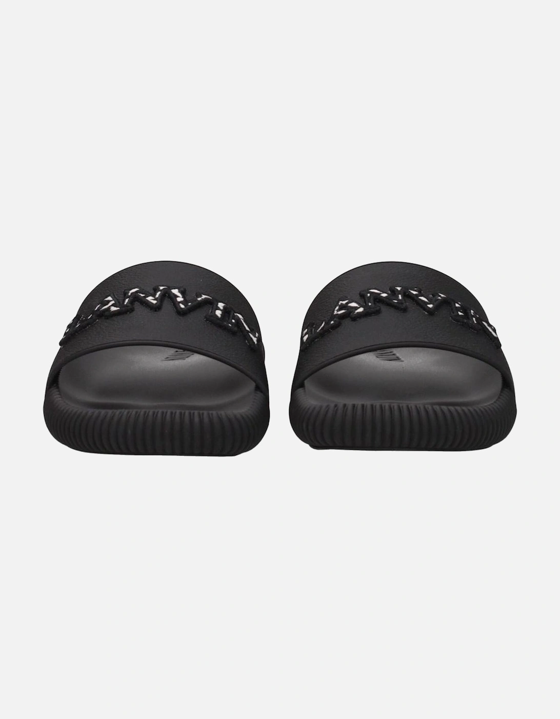 Front Logo Rubber Slippers and Clogs Women - Black Sandals