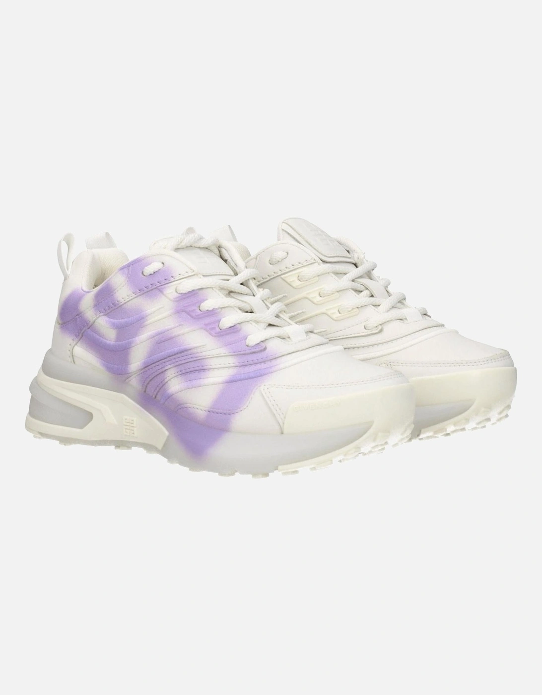 Leather Sneakers with Side and Logo Details Women - Beige
