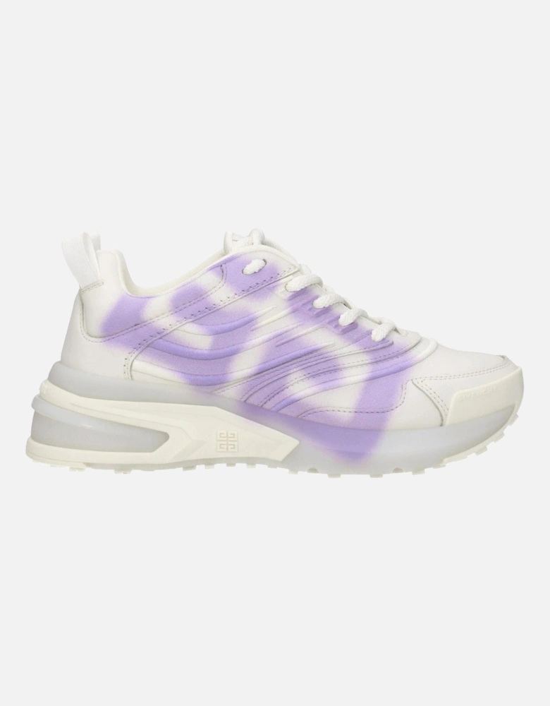 Leather Sneakers with Side and Logo Details Women - Beige