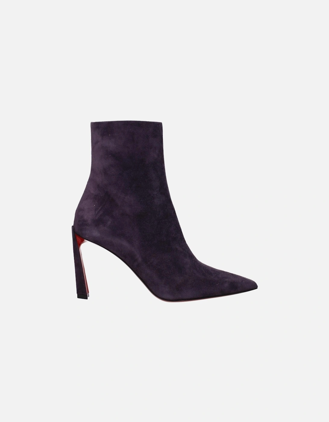 Suede Ankle Boots with Zip Closure Women - Purple, 6 of 5
