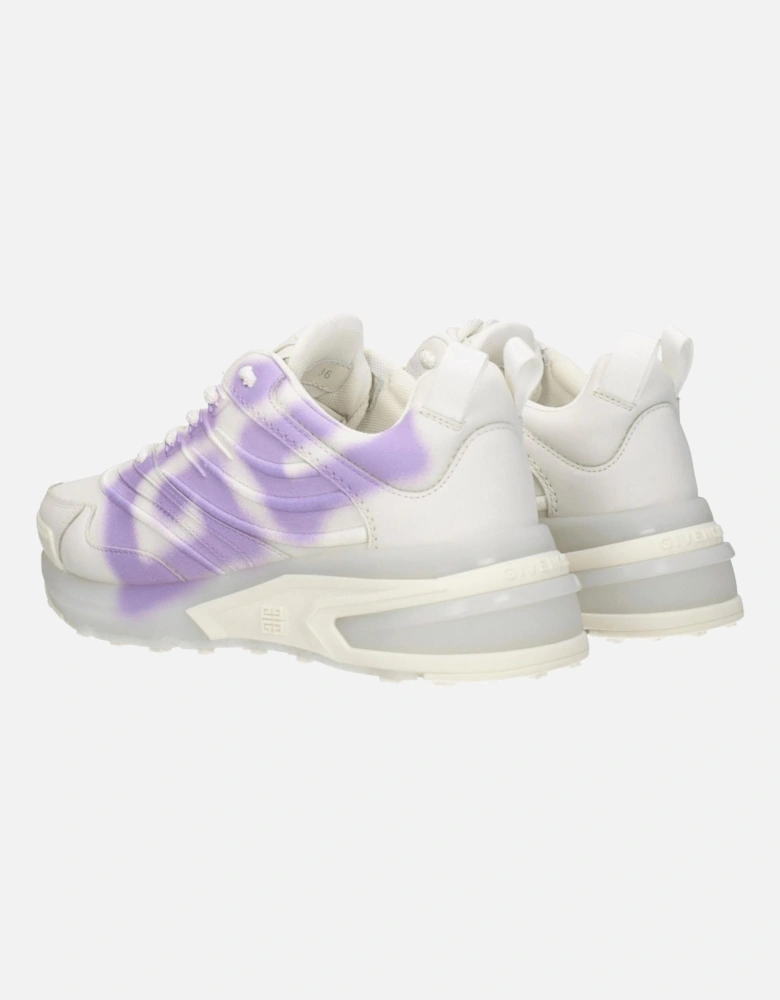 Leather Sneakers with Side and Logo Details Women - Beige