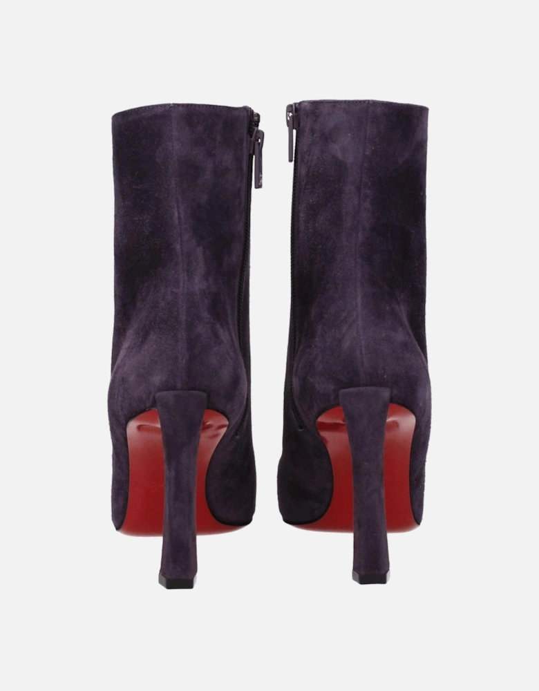 Suede Ankle Boots with Zip Closure Women - Purple