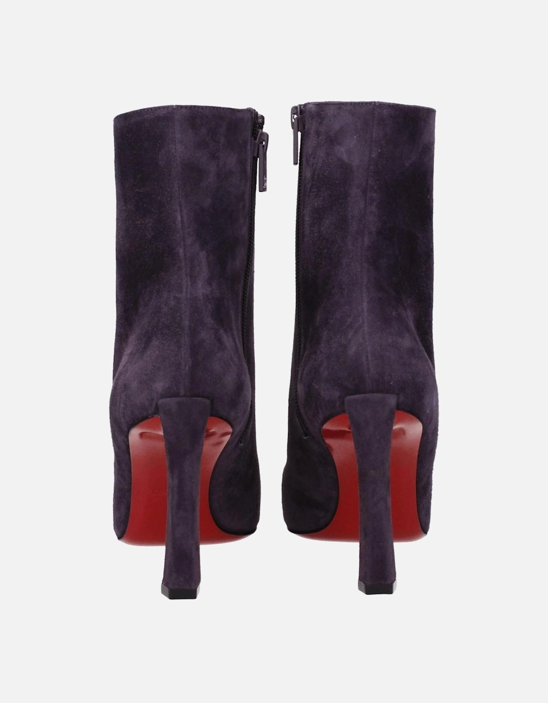 Suede Ankle Boots with Zip Closure Women - Purple
